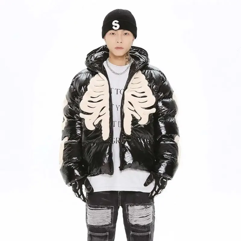 Y2K Skeleton Down Jacket – Trendy Streetwear Coat